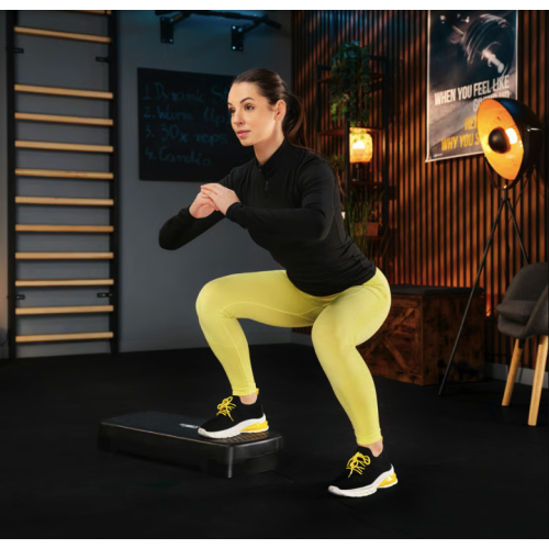 Степ платформа  Trex Sport TX-030AS 3-уровневая черно-голубая - фото №10